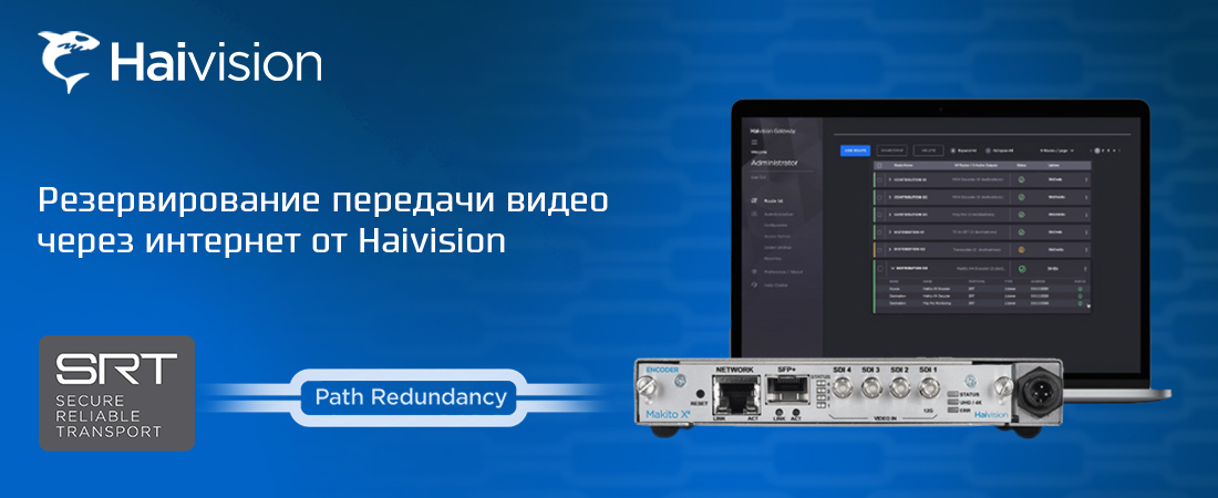 Резервирование передачи видео через интернет от Haivision