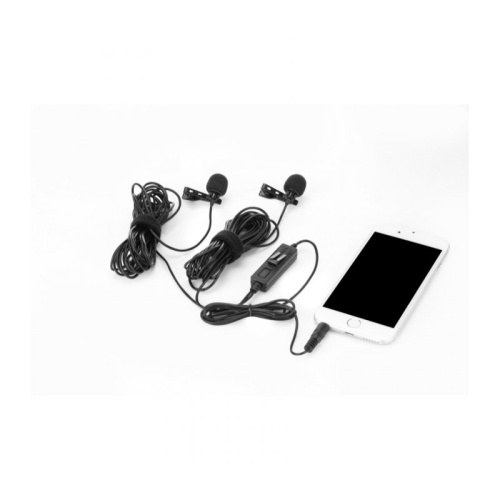 Микрофон петличный 2M двойной с кабелем 6м Saramonic LavMicro