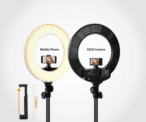 Двухцветный кольцевой светодиодный светильник HD-18S