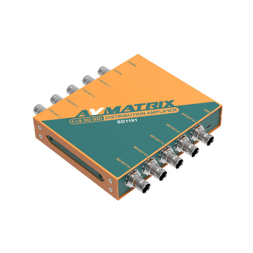 Усилитель-распределитель AVMATRIX SD1191 3G-SDI 1×9 с восстановлением тактовой частоты,