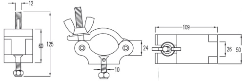 ACE ACP-831 Half Coupler w/M10 Bolt