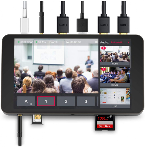 Моноблочный 4-канальный HD видео свитчер YoloBox HDMI/SDI