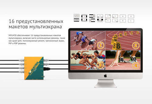 Мультивьюер AVMATRIX MV0430 3G-SDI 4CH