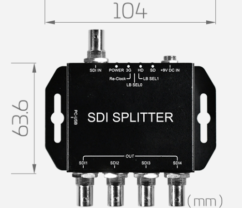 Конвертор видеосигналов 4 x 1x4 SDI Splitter Yuan