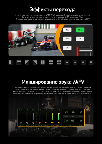 Видеомикшер AVMATRIX PVS0403U портативный 4CH SDI/HDMI USB